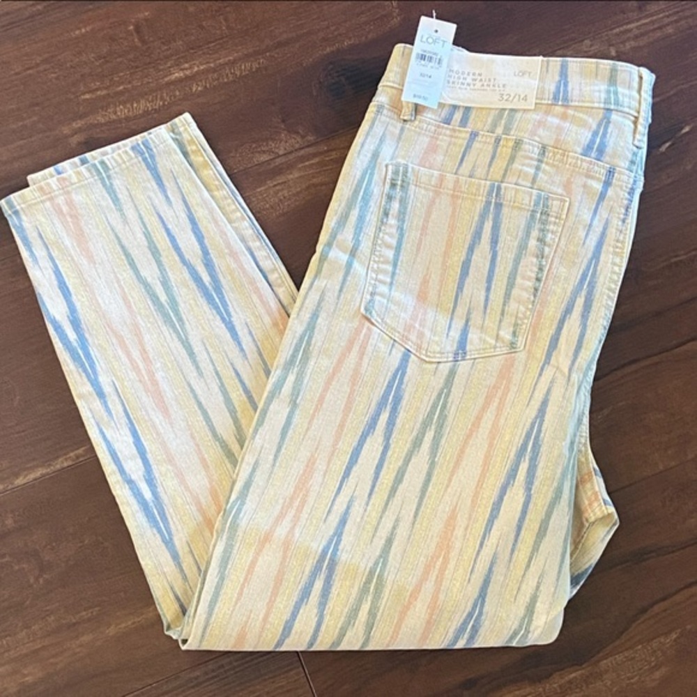 Ann Taylor LOFT Modern High Waist Skinny Ankle Jeans Pants Sand Dune  Sz 32/14